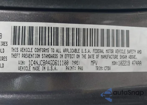 2016 Jeep Compass Sport z USA, uszkodzony, nr VIN 1C4NJCBA4GD611100